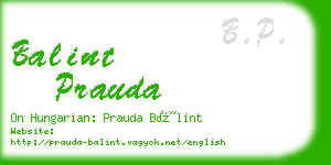 balint prauda business card